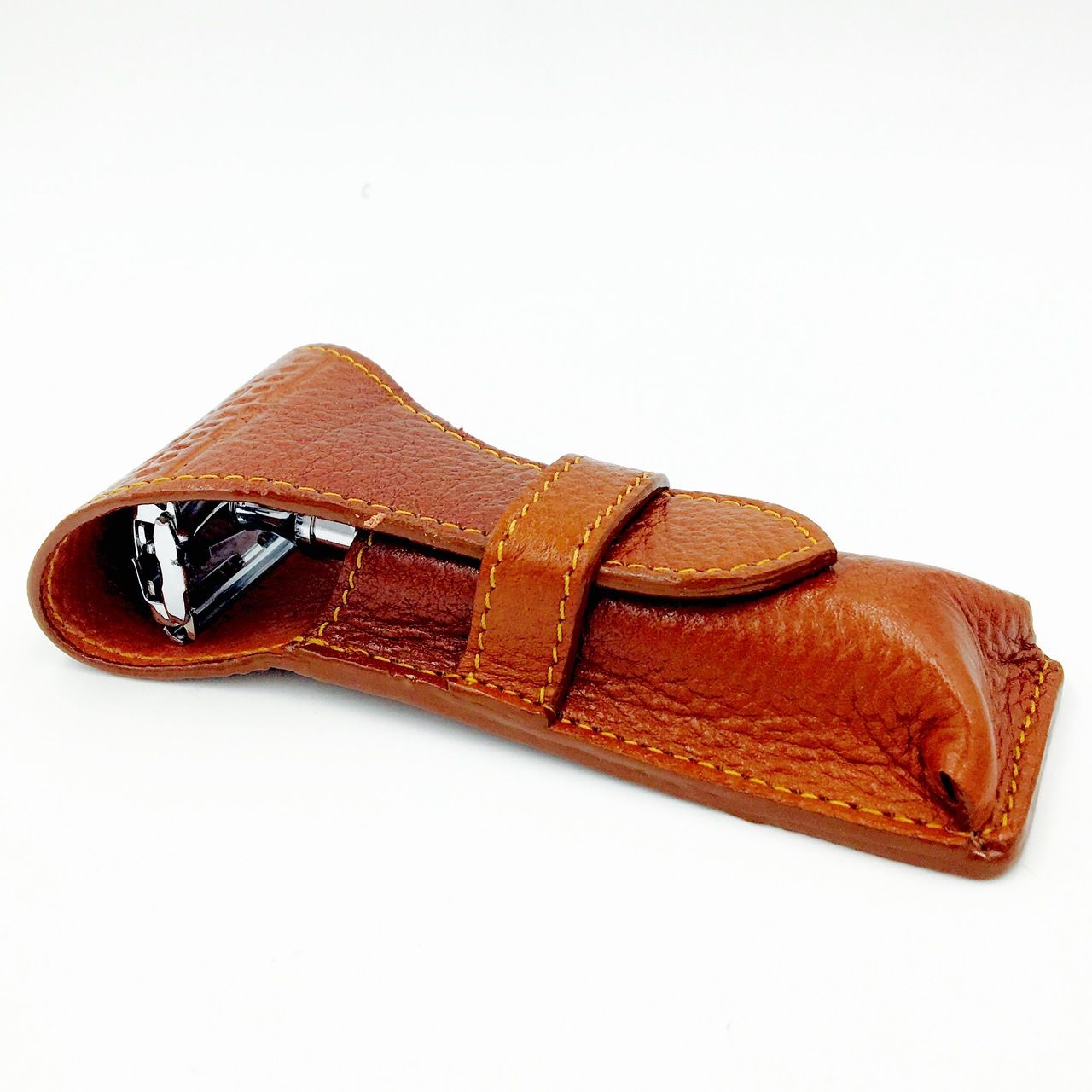 Saddle Leather Case Safety Razor