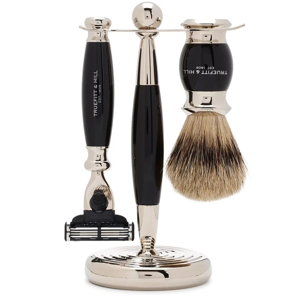 Edwardian Shaving Set Mach3 Ebony